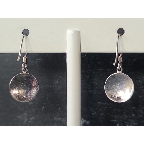 Boma 925 Sterling Silver Lapis Lazuli Dangling Floral Pierced Earrings Vintage - Picture 6 of 10